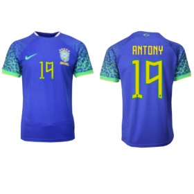 Brasilien Antony #19 Borta Kläder VM 2022 Kortärmad
